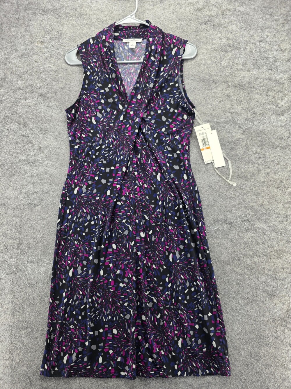 Kenneth Cole Dress Womens Small V Neck Sleeveless Purple